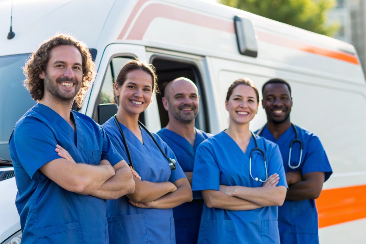 Équipe d'ambulanciers professionnels Delta Ambulances à Lomme